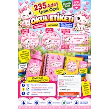 Okul Etiketi 235 Adet Kişiye Özel İsim Yazılabilen Dayanıklı Etiket Çok Renkli