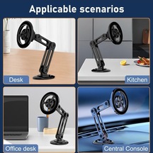 Pazly Universal 360 Manyetik Araba Telefon Tutucu, Mekanik Kol Selfie Çubuğu, Güçlü Sıkma, Yüksek Kalite Alüminyum