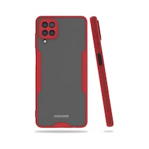 Newface - 231 - Samsung Galaxy A22 Kılıf Platin Silikon - Csmo-tex - - Kırmızı