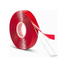 Çift Taraflı Silikonlu Bant 10mmx33m Şeffaf Kırmızı Silikon Vhb