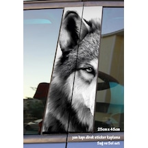 Gri Kurt Oto Folyo Baskı Kaplama Araba Kapı Sticker Set