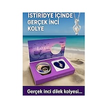 İstiridye İnci Kolye Kadın Şık Zarif Tasarım Paslanmaz Çelik Zincirli İnci Kolye Hediyelik Takı Metalik
