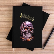 Judas Priest Modern Skeleton Siyah Çizgisiz Kanvas Defter