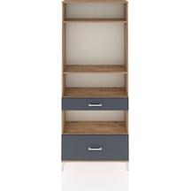 Arges Dolap 4 Raflı 2 Çekmeceli 88x30x221 Çam-antrasit Çam