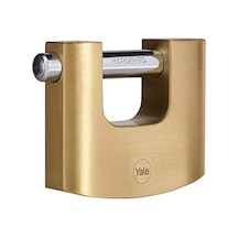 Yale Y114b/80/118/1-80mm Oval Kayar Pimli Pirinç Asma Kilit - Yüksek Koruma - Sertleştirilmiş Çelik Halka - 3 Anahtar, Sarı