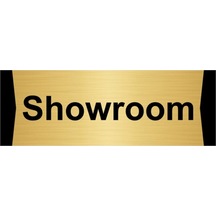 Showroom 5x20cm Altın Renk Metal Yönlendirme Levhası