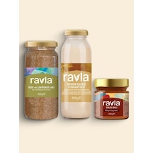 3'lü Ürün - Ravla Badem İçeceği Konsantresi - 250g /ravla Salgı Balı Meşe Kaynaklı - 250g/ravla İğde Unu 100g