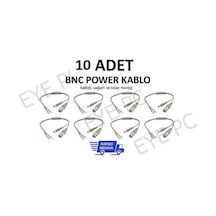 10 Adet Güvenlik Sistemleri Kamera Bnc-Power Kablosu