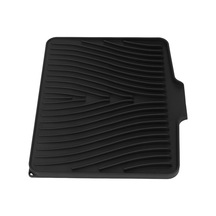 Springsun Siyah Silikon Tabak Kurutma Matı - Hızlı Su Akışı, Isı Dayanıklı, Multifonksiyonel Mutfak Islaklığı Koruyucu 40x33cm Siyah