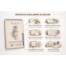 A4 Eskiz Defteri, İnce Grenli, Kolay Silinebilir Ph Nötr Kağıt, Spiralli Sketch Book, 90 G/m², 40 Yaprak, Çizim Ve Karakalem İçin