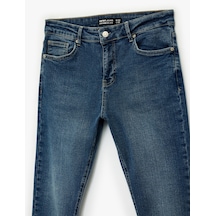 Koton Normal Bel Cepli Dar Paça Demim Pantolon - Super Skinny Fit Justin Jeans Orta İndigo 6sam40030nd