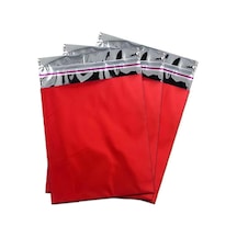 20x25 Cm Kırmızı Renk Bantlı Lüks Metalize Hediyelik Poşet 50 Adet