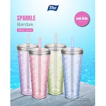 Sparkle Cam Şişe, 750 Ml Kapasiteli, Mavi Açık Beyaz