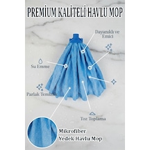 Mikrofiber Mavi Mop Paspas Yedek Ucu 1 Adet Kaliteli Mikrofiber Parke Mermer Seramik Fayans Paspas Laminant Temizlik