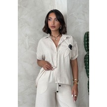 Verymoda Çiçek Detaylı Gömlek D2890 Taş