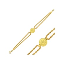 22 Ayar Çift Halat Zincirli Reşat Çeyrek Bileklik