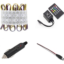 10 Adet Ses Ve Müziğe Duyarlı Rgb Modül Led Çakmaklık Bağlantılı