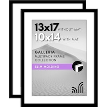 13x17 Poster Çerçevesi 2 İnç Siyah Set - Mat İle 10x14 Resim Çerçevesi Veya 13x17 Mat Olmayan Çerçeve Olarak Kullanın - Yatay Veya Dikey Ekran İçin Pleksiglas Kapaklı Kolaj Resim
