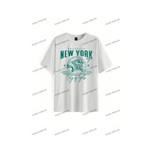 Startmore Unisex Bay Looney Tunes X Karikatür Grafik Düşük Omuz Büyük Boy Tişört Kod-1320 Beyaz