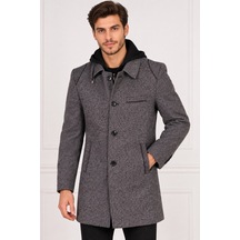 Plt9335 Dewberry Erkek Palto-diagonal Gri