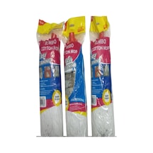 Easy Cleanıng Jumbo 3 Adet Pamuklu Islak Ipli Uzun Mop Paspas Başlığı Püskül