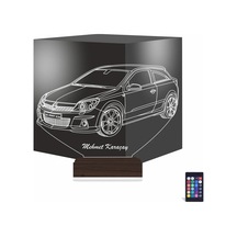 Luvivia Opel Astra Araba Kişiye Özel 3d Lamba - Masa Gece Lambası Şeffaf