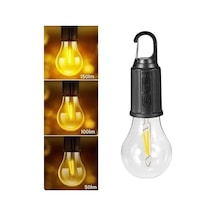 Hubrendy Tekno Taşınabilir Askılı Ampul Kamp Lambası Askılı Type-c Şarjlı Bahçe Lambası AÇIK GRİ KAHVE KARIŞIMI