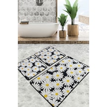 Primula Banyo Halısı Djt 3 Lü Set Beyaz - Sarı - Siyah