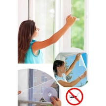 Kesilebilir Pencere Sinekliği Cırt Bantlı Yapışkanlı Çıkarılabilir Tül Sineklik 150cm X 130cm Cam