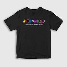 Presmono Unisex Çocuk Astroworld V4 Travis Scott T-shirt Siyah