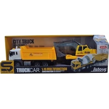 Işıklı Sesli Sürtmeli 2 Li İş Makinası Seti Js150 Renkli