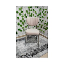Krom Metal Ayak Elma Mutfak Salon Sandalyesi Kafe Restoran Sandalyesi Metal Sandalye Bej