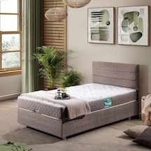 Sofia Tek Kişilik Baza Başlık Comfort Yatak Seti Açık Kahve 100 x 200