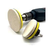 Yün Keçe Parlatma Pedi 115mm Destekli Pad Matkap Adaptörü Seti