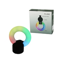 Yuvarlak Halka - Plastik Gövde Bluetooth Wireless Mini Hoparlör Speaker Usb Şarjlı - Işıklı Telfon Tutucu 5w Pl-4343