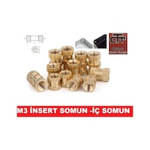 M3 Insert Çakma Somun-Iç Somun- Prinç Somun 24 Adet M3 Insert Çakma Somun-Iç Somun- Prinç Somun 24 Adet