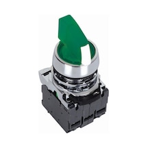 Ism-Bk123B5 24V Metal Işıklı Mandal Buton - Yeşil