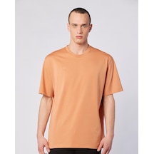 Kappa Logo Adam Erkek Camel Oversize Tişört