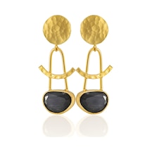 Kadir Jewellery 22 Ayar Altın Kaplama Vintage Küpe -el İşçiliği Ve Hipoalerjenik Küpe Siyah 10625161