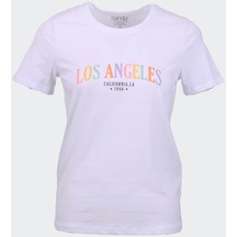 Trender Kadın T-Shirt Beyaz Los Angeles 24Yl71595014 02