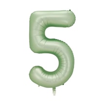 5 Rakam Yeşil Folyo Balon 40 İnç 100 Cm