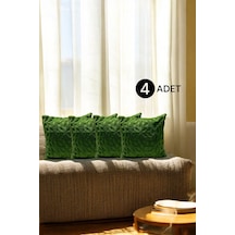 Bohem 4'lü Dekoratif Yastık Kılıfı Kırlent Kılıfı 43x43 Cm Yeşil Yeşil
