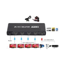 4 Port Hdmi Splitter Switch 4872P Çoklayıcı Çoğaltıcı Çoklu Ekran