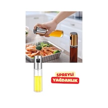 Spreyli Cam Yağdanlık Yağ Sirke Limon Püskürtme Yağdanlığı 100 Ml Gri Diğer