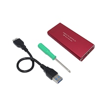 Wozlo M.2 NGFF to USB 3.0 SSD SATA HDD Aliminyum Harddisk Kutusu Kırmızı