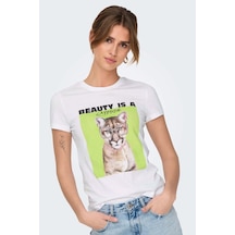 Only Onlvıbe Lıfe S/s Glasses Beyaz Kadın Kısa Kol T-shirt Beyaz