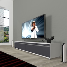 Decoraktiv Eko 140t Mdf Tv Ünitesi Tv Sehpası - Beyaz - Antrasit Beyaz - Antrasit