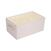 Suntek Giysi Yorgan Saklama Kutusu L Bej 6 Izgara Bej