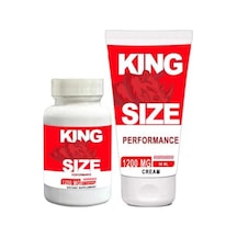 King Size 1200 Mg Erkeklere Özel Deneyim Veren 30 Lu Ve 50 Ml Krem Bir Arada