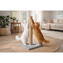 Gobypet Sisal Kedi Tırmalama Tahtası 50 Cm, Stabil Tabanlı Kedi Tırmalama Direği, Kaymaz Tasarı